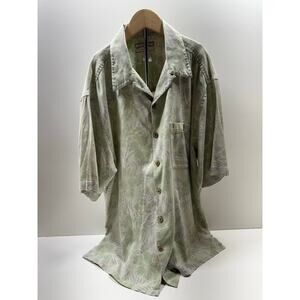 Boca Classics Island Wear 100% Silk Men’s Button Front Shirt Tropical Resort